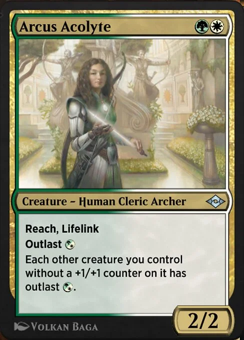 Arcus Acolyte, carta Magic di tipo Creature — Human Cleric Archer illustrata da Volkan Baǵa