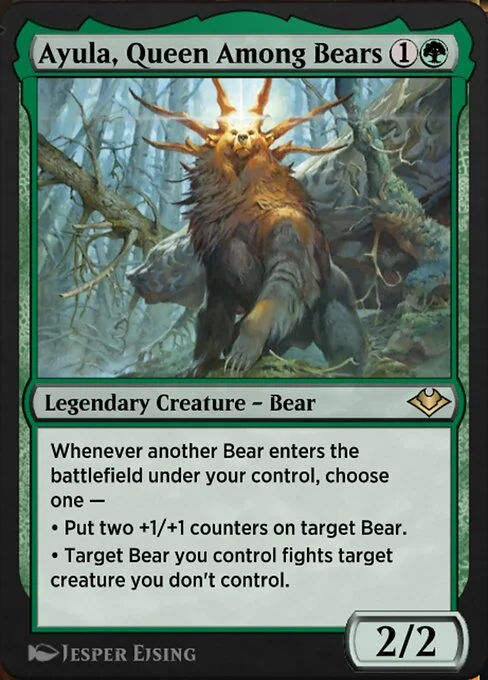 Ayula, Queen Among Bears, carta Magic di tipo Legendary Creature — Bear illustrata da Jesper Ejsing