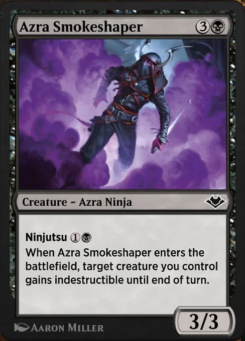 Azra Smokeshaper, carta Magic di tipo Creature — Azra Ninja illustrata da Aaron Miller
