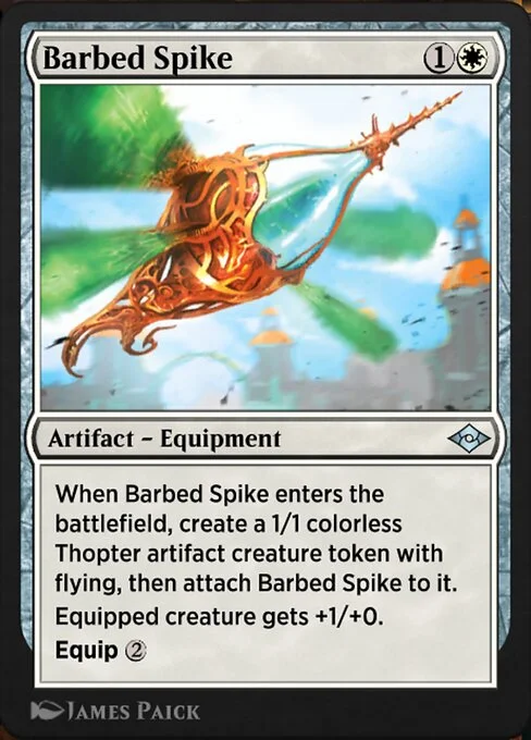 Barbed Spike, carta Magic di tipo Artifact — Equipment illustrata da James Paick