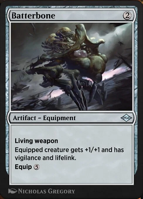 Batterbone, carta Magic di tipo Artifact — Equipment illustrata da Nicholas Gregory
