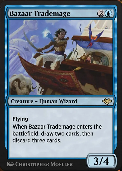 Bazaar Trademage, carta Magic di tipo Creature — Human Wizard illustrata da Christopher Moeller