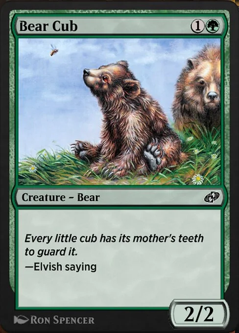 Bear Cub, carta Magic di tipo Creature — Bear illustrata da Ron Spencer