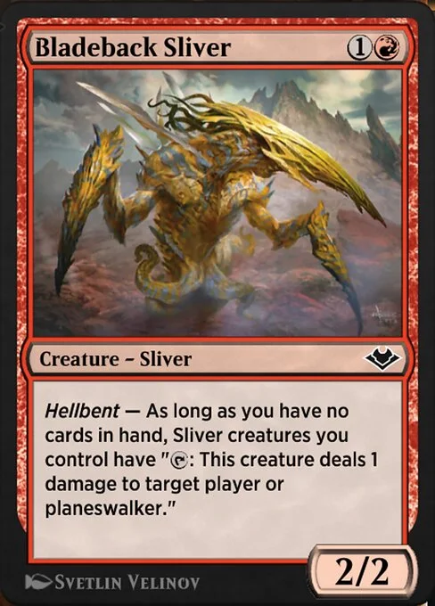 Bladeback Sliver, carta Magic di tipo Creature — Sliver illustrata da Svetlin Velinov