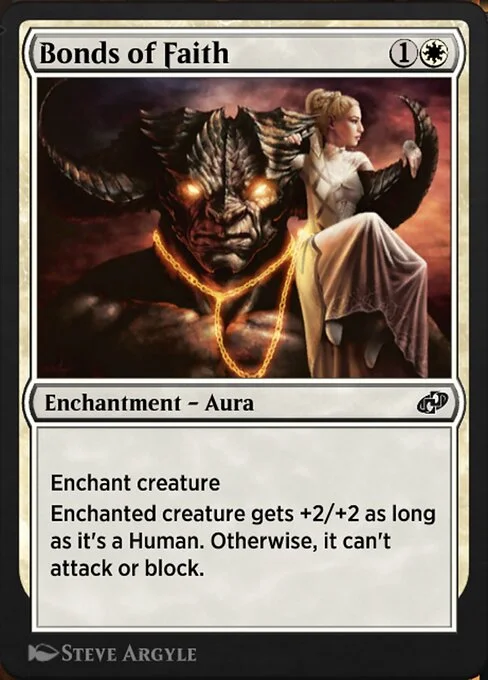 Bonds of Faith, carta Magic di tipo Enchantment — Aura illustrata da Steve Argyle