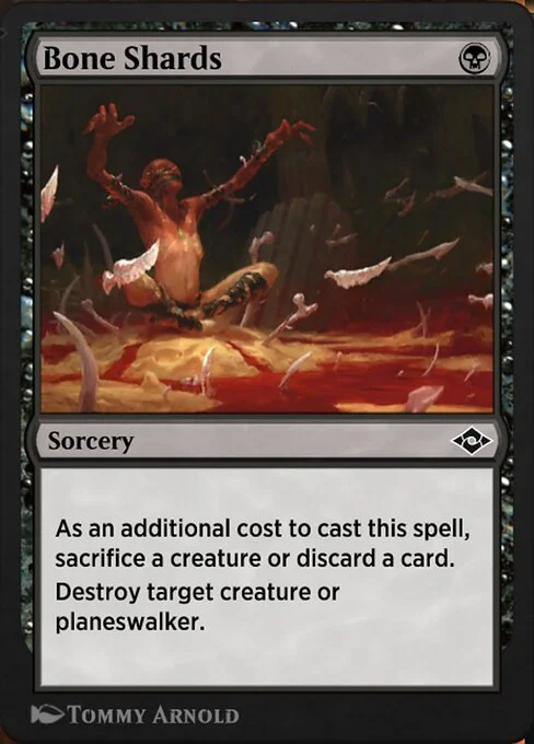 Bone Shards, carta Magic di tipo Sorcery illustrata da Tommy Arnold