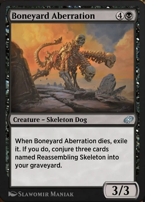 Boneyard Aberration, carta Magic di tipo Creature — Skeleton Dog illustrata da Slawomir Maniak