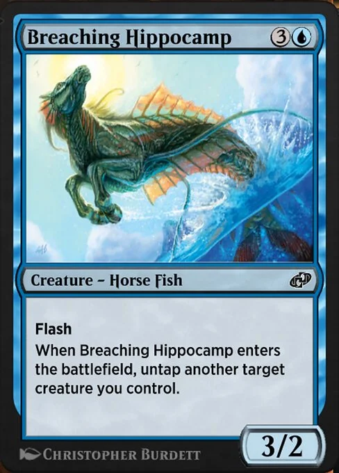 Breaching Hippocamp, carta Magic di tipo Creature — Horse Fish illustrata da Christopher Burdett