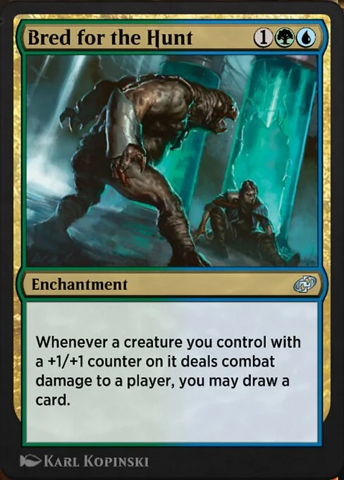 Bred for the Hunt, carta Magic di tipo Enchantment illustrata da Karl Kopinski