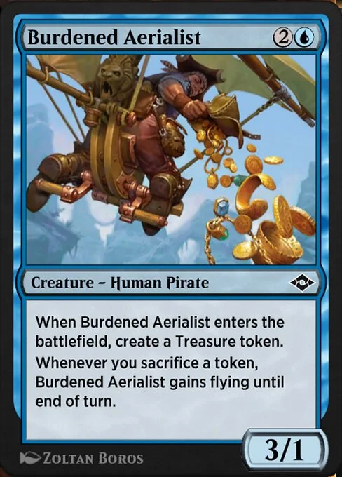 Burdened Aerialist, carta Magic di tipo Creature — Human Pirate illustrata da Zoltan Boros