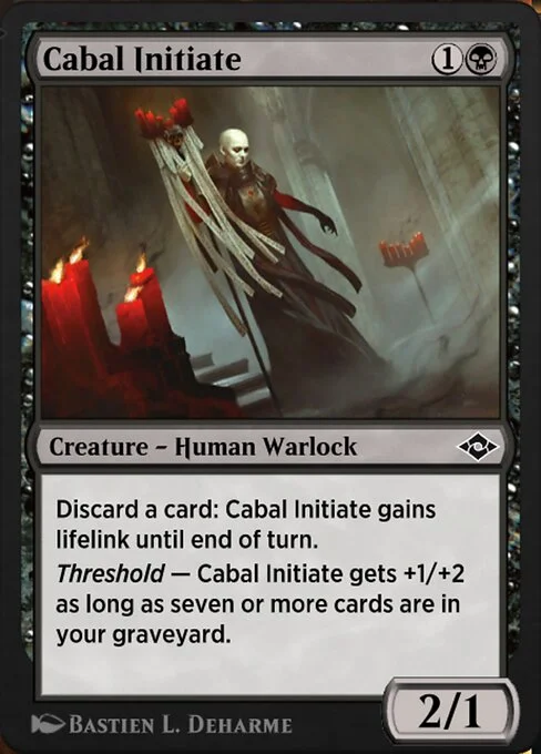 Cabal Initiate, carta Magic di tipo Creature — Human Warlock illustrata da Bastien L. Deharme