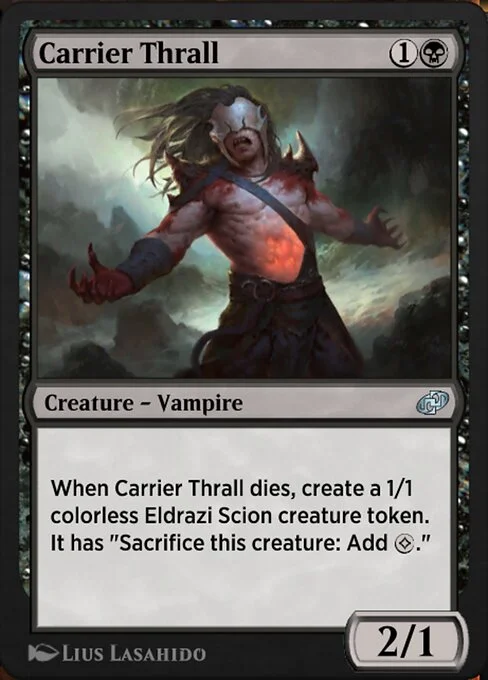 Carrier Thrall, carta Magic di tipo Creature — Vampire illustrata da Lius Lasahido