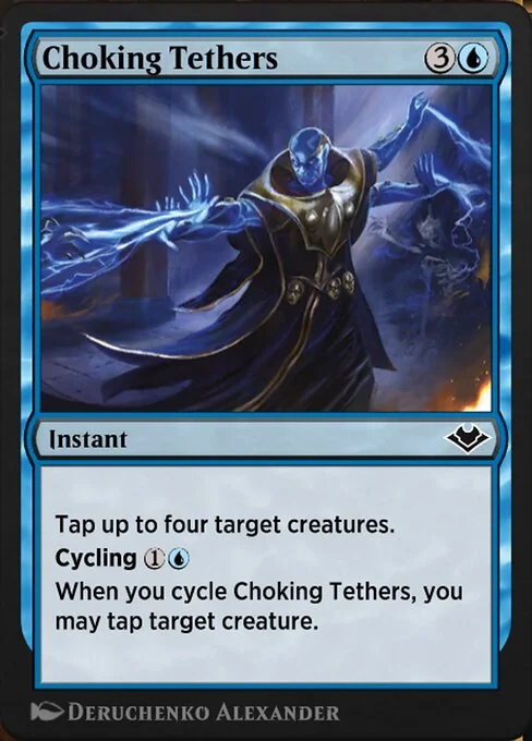 Choking Tethers, carta Magic di tipo Instant illustrata da Deruchenko Alexander
