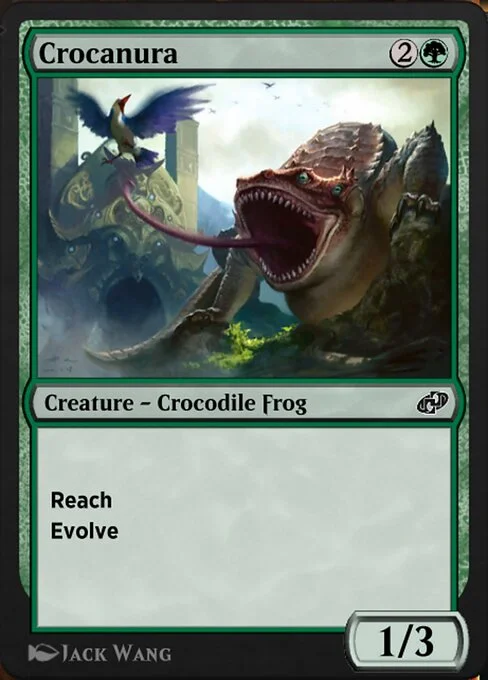 Crocanura, carta Magic di tipo Creature — Crocodile Frog illustrata da Jack Wang