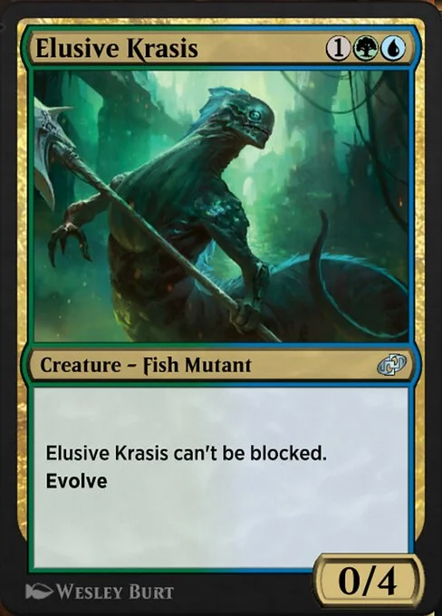 Elusive Krasis, carta Magic di tipo Creature — Fish Mutant illustrata da Wesley Burt