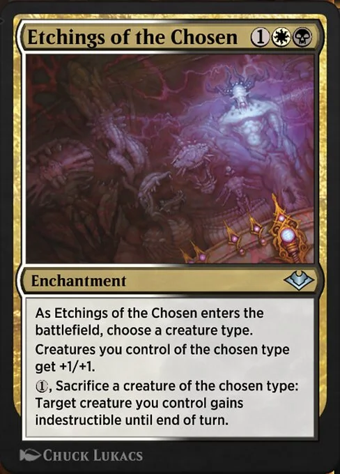Etchings of the Chosen, carta Magic di tipo Enchantment illustrata da Chuck Lukacs