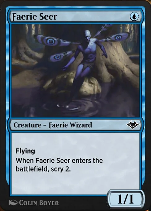 Faerie Seer, carta Magic di tipo Creature — Faerie Wizard illustrata da Colin Boyer