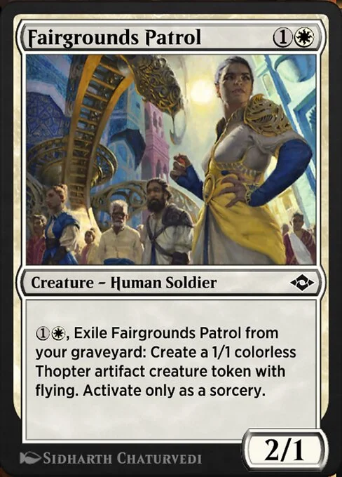 Fairgrounds Patrol, carta Magic di tipo Creature — Human Soldier illustrata da Sidharth Chaturvedi