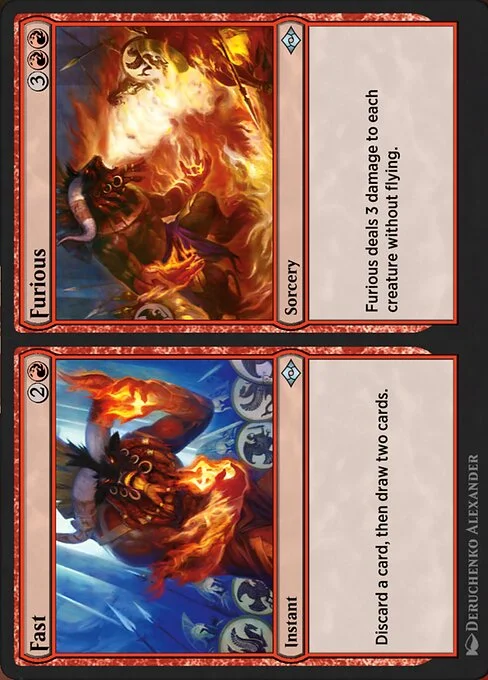 Fast // Furious, carta Magic di tipo Instant // Sorcery illustrata da Deruchenko Alexander