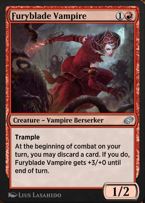 Furyblade Vampire, carta Magic di tipo Creature — Vampire Berserker illustrata da Lius Lasahido