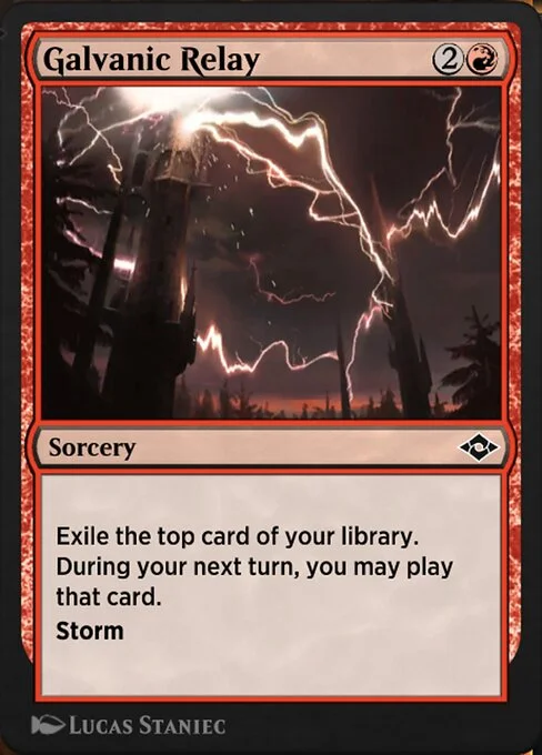 Galvanic Relay, carta Magic di tipo Sorcery illustrata da Lucas Staniec