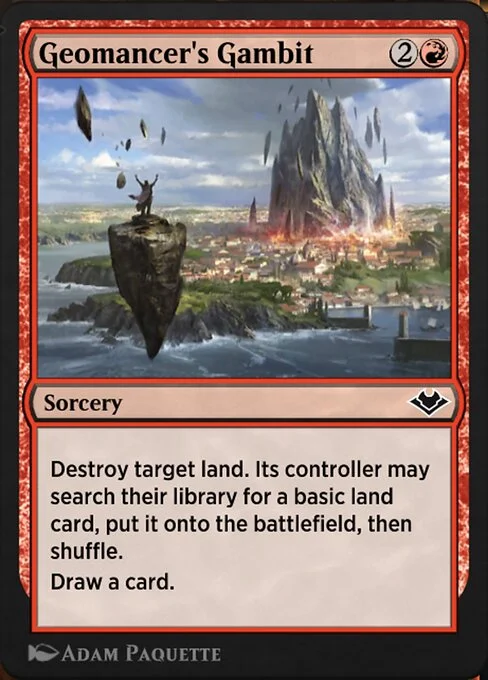 Geomancer's Gambit, carta Magic di tipo Sorcery illustrata da Adam Paquette