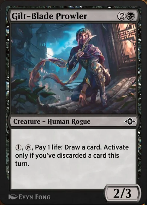 Gilt-Blade Prowler, carta Magic di tipo Creature — Human Rogue illustrata da Evyn Fong