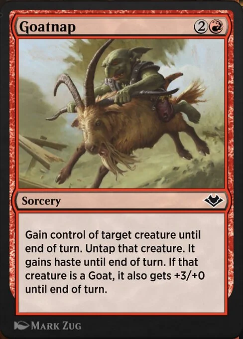 Goatnap, carta Magic di tipo Sorcery illustrata da Mark Zug