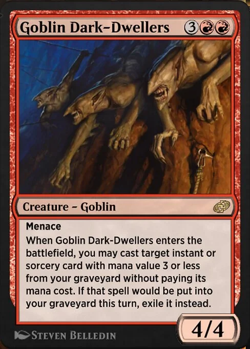 Goblin Dark-Dwellers, carta Magic di tipo Creature — Goblin illustrata da Steven Belledin