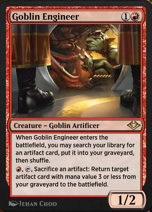 Goblin Engineer, carta Magic di tipo Creature — Goblin Artificer illustrata da Jehan Choo