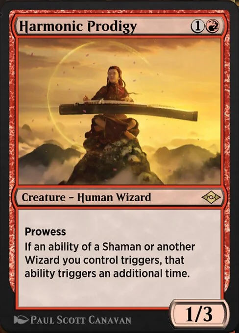 Harmonic Prodigy, carta Magic di tipo Creature — Human Wizard illustrata da Paul Scott Canavan