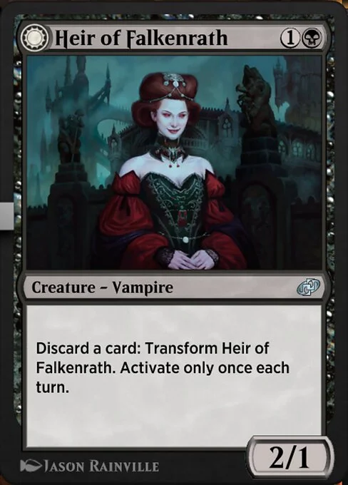 Heir of Falkenrath // Heir to the Night, carta Magic di tipo Creature — Vampire // Creature — Vampire Berserker illustrata da Jason Rainville
