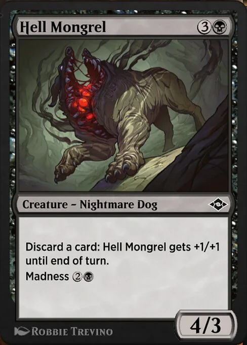 Hell Mongrel, carta Magic di tipo Creature — Nightmare Dog illustrata da Robbie Trevino