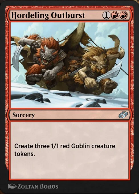 Hordeling Outburst, carta Magic di tipo Sorcery illustrata da Zoltan Boros