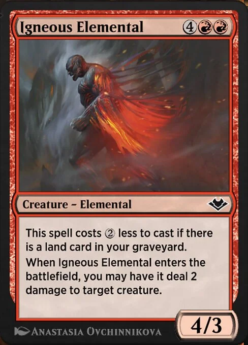 Igneous Elemental, carta Magic di tipo Creature — Elemental illustrata da Anastasia Ovchinnikova