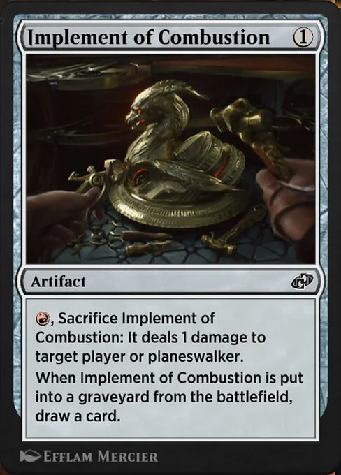 Implement of Combustion, carta Magic di tipo Artifact illustrata da Enora Mercier