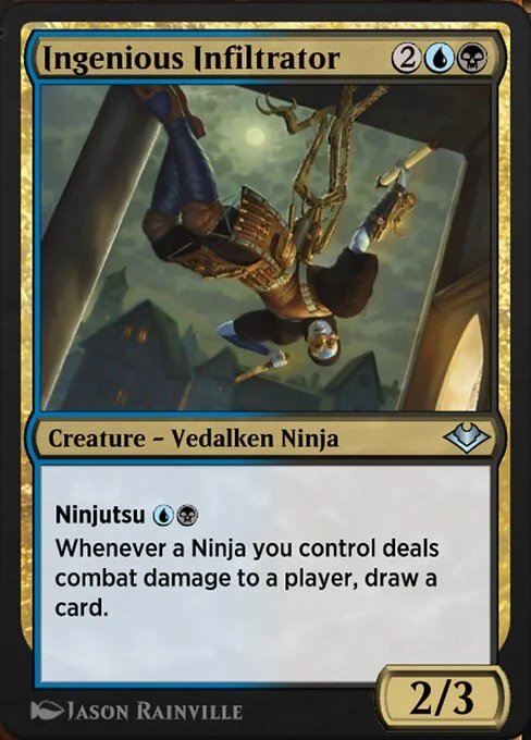 Ingenious Infiltrator, carta Magic di tipo Creature — Vedalken Ninja illustrata da Jason Rainville