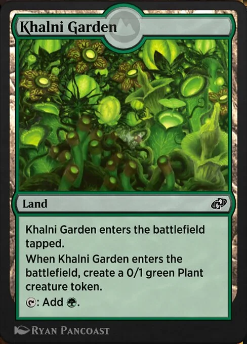 Khalni Garden, carta Magic di tipo Land illustrata da Ryan Pancoast