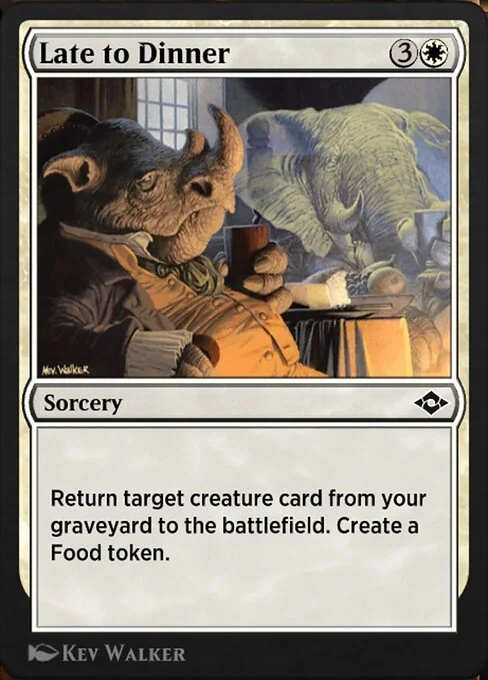 Late to Dinner, carta Magic di tipo Sorcery illustrata da Kev Walker