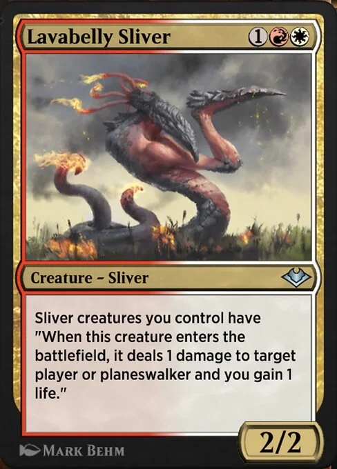 Lavabelly Sliver, carta Magic di tipo Creature — Sliver illustrata da Mark Behm