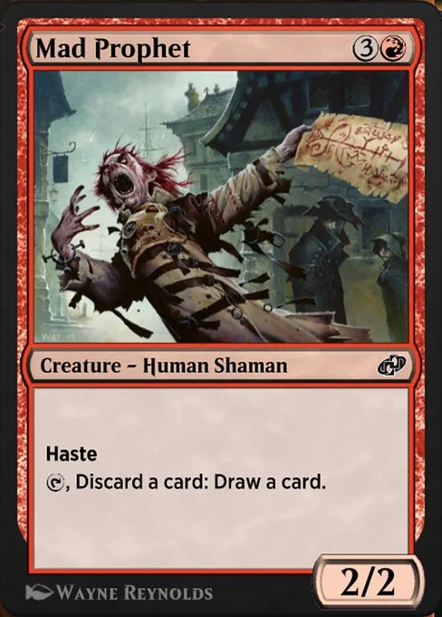 Mad Prophet, carta Magic di tipo Creature — Human Shaman illustrata da Wayne Reynolds