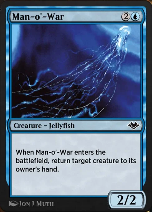Man-o'-War, carta Magic di tipo Creature — Jellyfish illustrata da Jon J Muth