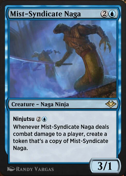 Mist-Syndicate Naga, carta Magic di tipo Creature — Snake Ninja illustrata da Randy Vargas