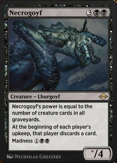 Necrogoyf, carta Magic di tipo Creature — Lhurgoyf illustrata da Nicholas Gregory