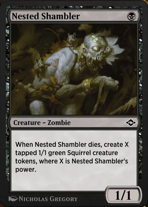Nested Shambler, carta Magic di tipo Creature — Zombie illustrata da Nicholas Gregory