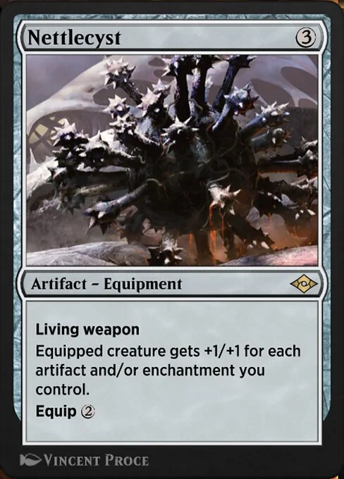 Nettlecyst, carta Magic di tipo Artifact — Equipment illustrata da Vincent Proce