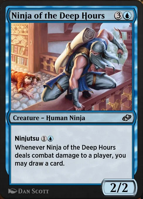 Ninja of the Deep Hours, carta Magic di tipo Creature — Human Ninja illustrata da Dan Murayama Scott