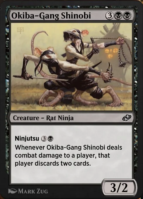Okiba-Gang Shinobi, carta Magic di tipo Creature — Rat Ninja illustrata da Mark Zug