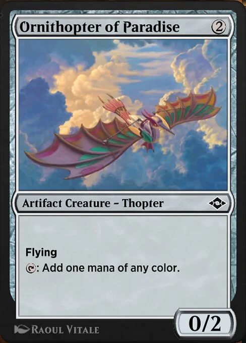 Ornithopter of Paradise, carta Magic di tipo Artifact Creature — Thopter illustrata da Raoul Vitale