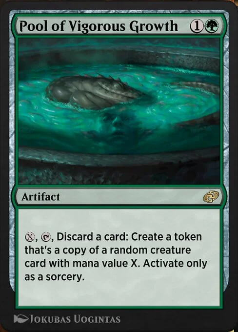 Pool of Vigorous Growth, carta Magic di tipo Artifact illustrata da Jokubas Uogintas